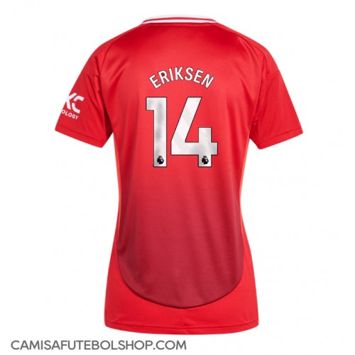 Camisa de time de futebol Manchester United Christian Eriksen #14 Replicas 1º Equipamento Feminina 2024-25 Manga Curta